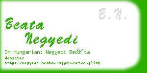 beata negyedi business card